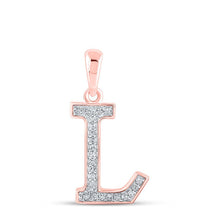 Load image into Gallery viewer, Romantic Rose Gold Diamond Initial Pendant - Splendid Jewellery