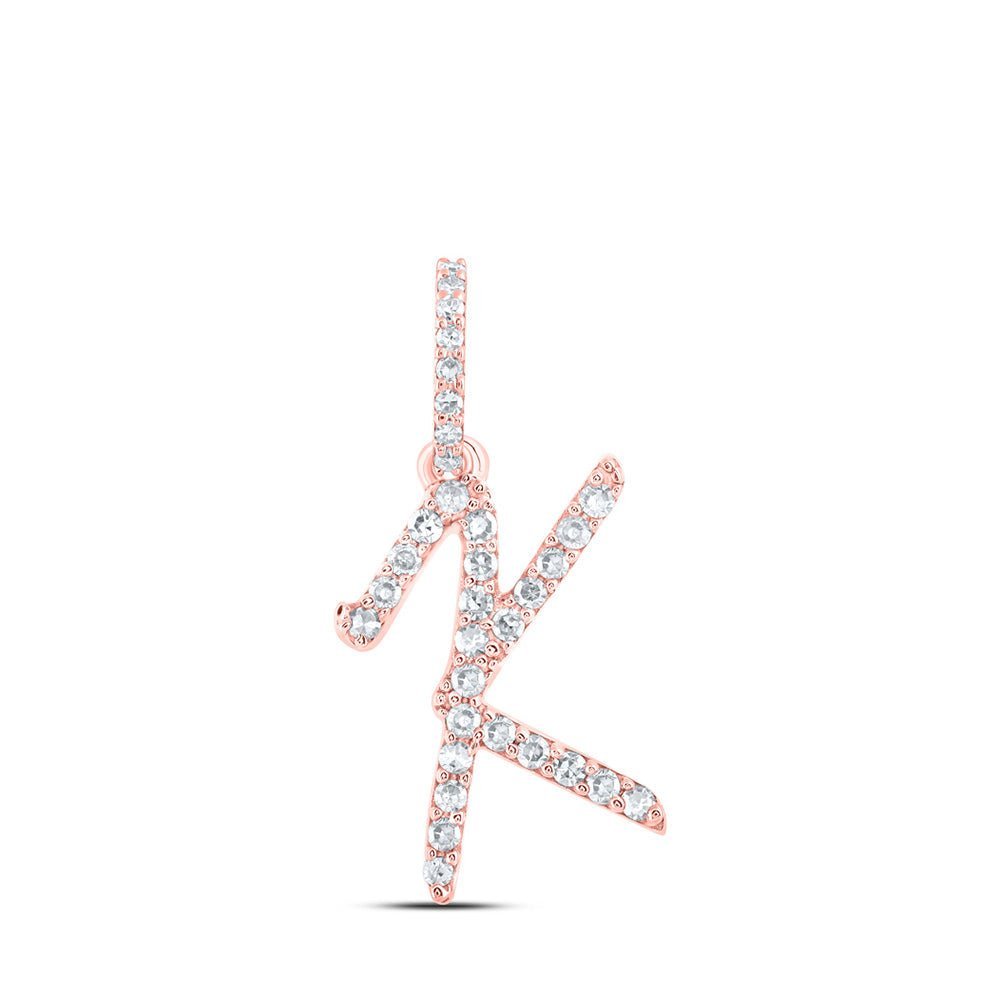 Romantic Rose Gold Diamond Initial Pendant - Splendid Jewellery