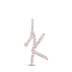 Romantic Rose Gold Diamond Initial Pendant - Splendid Jewellery