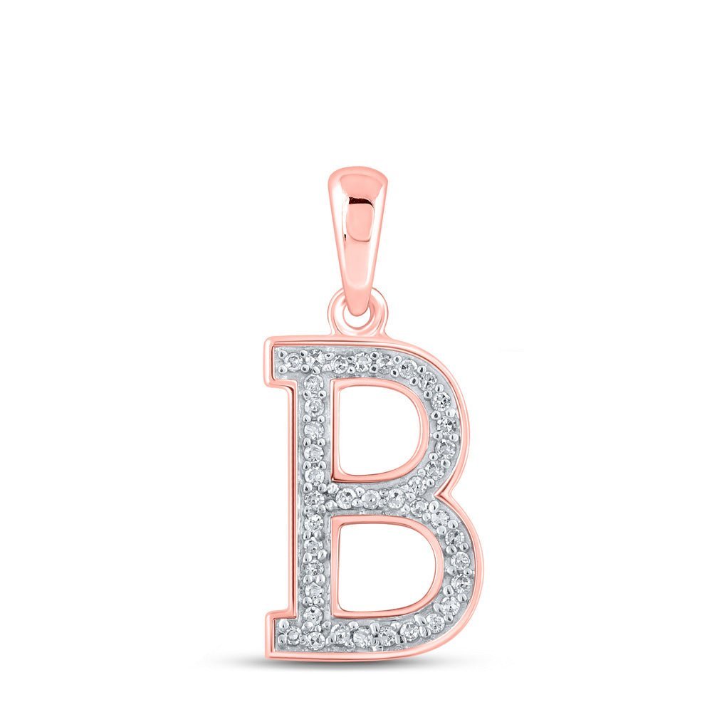 Romantic Rose Gold Diamond Initial Pendant - Splendid Jewellery