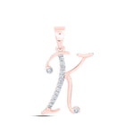 Romantic Rose Gold Diamond Initial Pendant - Splendid Jewellery