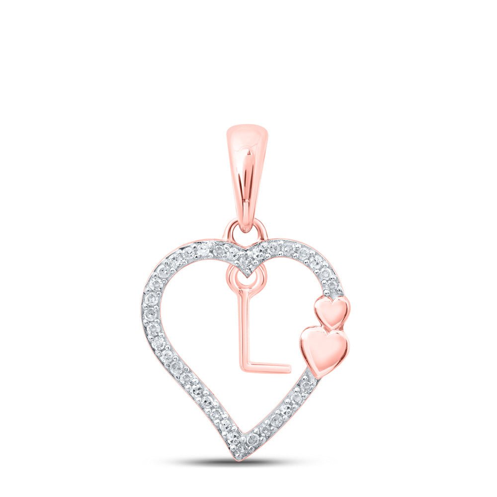 Romantic Rose Gold Diamond Initial Pendant - Splendid Jewellery