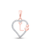 Romantic Rose Gold Diamond Initial Pendant - Splendid Jewellery