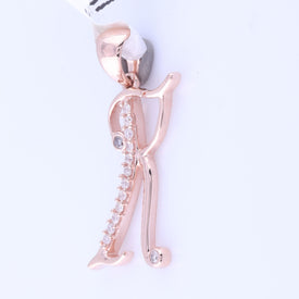 Romantic Rose Gold Diamond Initial Pendant - Splendid Jewellery