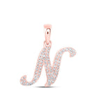 Romantic Rose Gold Diamond Initial Pendant - Splendid Jewellery