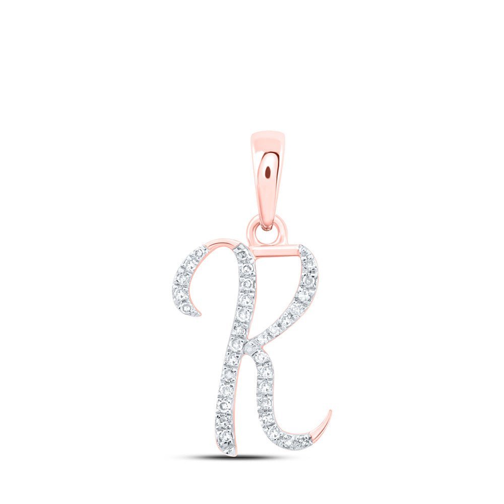 Romantic Rose Gold Diamond Initial Pendant - Splendid Jewellery
