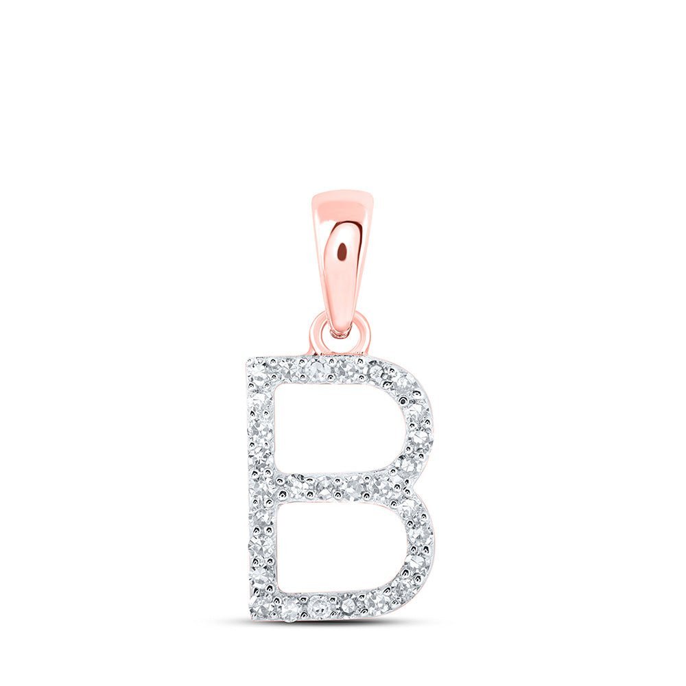 Romantic Rose Gold Diamond Initial Pendant - Personalized Elegance - Splendid Jewellery