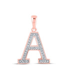 Romantic Rose Gold Diamond Initial Pendant - Personalized Elegance - Splendid Jewellery