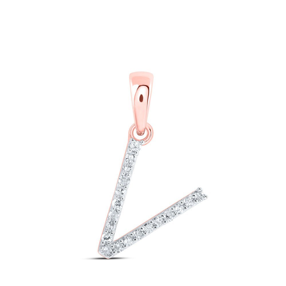 Romantic Rose Gold Diamond Initial Pendant - Personalized Elegance - Splendid Jewellery