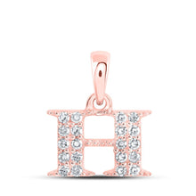 Load image into Gallery viewer, Romantic Rose Gold Diamond Initial Pendant - Personalized Letter Necklace - Splendid Jewellery