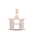 Romantic Rose Gold Diamond Initial Pendant - Personalized Letter Necklace - Splendid Jewellery
