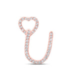 Romantic Rose Gold Diamond Initial Pendant - Personalized U - shaped Charm Necklace - Splendid Jewellery