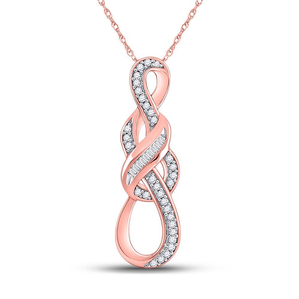 Romantic Rose Gold Diamond Knot Pendant - Splendid Jewellery