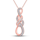 Romantic Rose Gold Diamond Knot Pendant - Splendid Jewellery