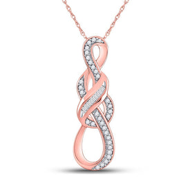 Romantic Rose Gold Diamond Knot Pendant - Splendid Jewellery