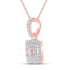 Romantic Rose Gold Diamond Square Pendant - A Captivating Masterpiece - Splendid Jewellery