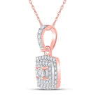 Romantic Rose Gold Diamond Square Pendant - A Captivating Masterpiece - Splendid Jewellery