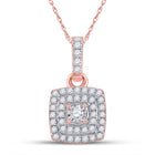 Romantic Rose Gold Diamond Square Pendant - A Captivating Masterpiece - Splendid Jewellery