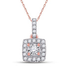 Romantic Rose Gold Diamond Square Pendant - A Captivating Masterpiece of Elegance - Splendid Jewellery