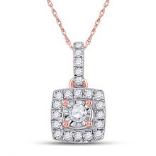 Load image into Gallery viewer, Romantic Rose Gold Diamond Square Pendant - A Captivating Masterpiece of Elegance - Splendid Jewellery