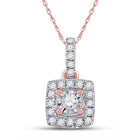 Romantic Rose Gold Diamond Square Pendant - A Captivating Masterpiece of Elegance - Splendid Jewellery