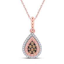 Load image into Gallery viewer, Romantic Rose Gold Diamond Teardrop Pendant - Splendid Jewellery