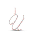 Romantic Rose Gold Diamond U Initial Pendant - Personalized Elegance at Its Finest - Splendid Jewellery