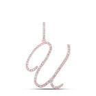 Romantic Rose Gold Diamond U Initial Pendant - Personalized Elegance at Its Finest - Splendid Jewellery