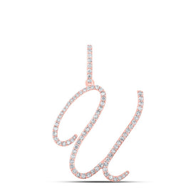 Romantic Rose Gold Diamond U Initial Pendant - Personalized Elegance at Its Finest - Splendid Jewellery