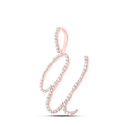 Romantic Rose Gold Diamond U Initial Pendant - Personalized Elegance at Its Finest - Splendid Jewellery