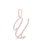 Romantic Rose Gold Diamond U Initial Pendant - Personalized Elegance at Its Finest - Splendid Jewellery