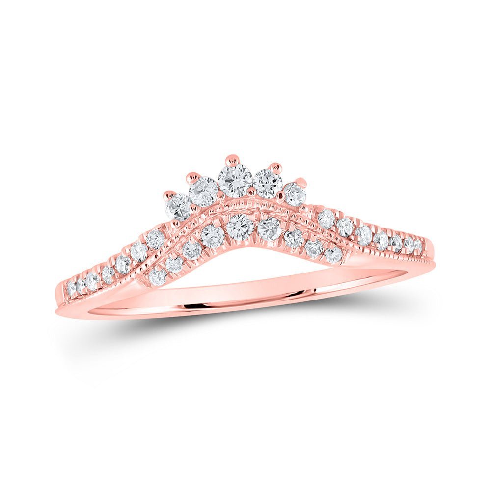Romantic Rose Gold Diamond Wedding Band - Splendid Jewellery