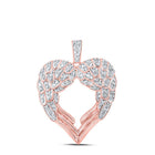 Romantic Rose Gold Diamond Wing Heart Pendant - Splendid Jewellery