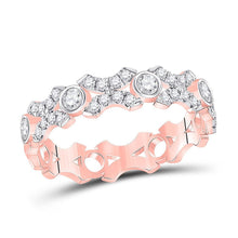 Load image into Gallery viewer, Romantic Rose Gold Diamond XOXO Stackable Band Ring - Splendid Jewellery
