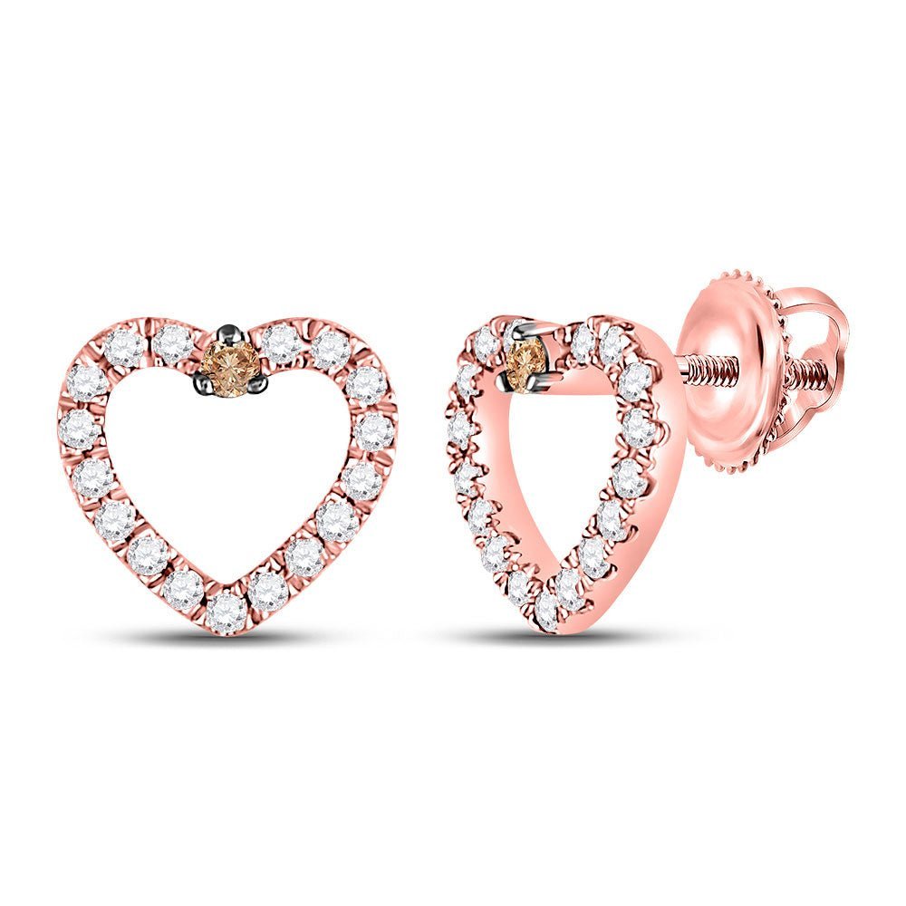 Romantic Rose Gold Heart Diamond Earrings - Splendid Jewellery
