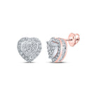 Romantic Rose Gold Heart Diamond Earrings - Splendid Jewellery