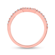 Load image into Gallery viewer, Romantic Rose Gold Heart-Shaped Diamond Wedding Ring Set - Side View