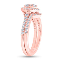 Load image into Gallery viewer, Romantic Rose Gold Heart - Shaped Diamond Wedding Ring Set - Splendid Jewellery