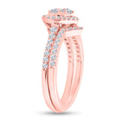 Romantic Rose Gold Heart - Shaped Diamond Wedding Ring Set - Splendid Jewellery
