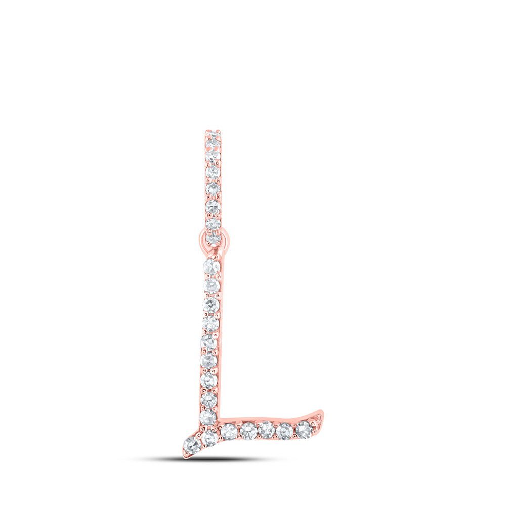 Romantic Rose Gold Initial Pendant with Dazzling Diamond Accent - Splendid Jewellery