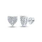 Romantic Sparkle: 10kt White Gold Diamond Heart Earrings - Splendid Jewellery