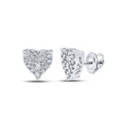 Romantic Sparkle: 10kt White Gold Diamond Heart Earrings - Splendid Jewellery
