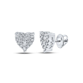 Romantic Sparkle: 10kt White Gold Diamond Heart Earrings - Splendid Jewellery