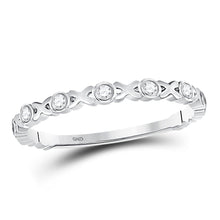 Load image into Gallery viewer, Romantic XOXO Love Diamond Stackable Band in 10kt White Gold - Splendid Jewellery