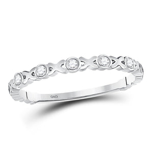 Romantic XOXO Love Diamond Stackable Band in 10kt White Gold - Splendid Jewellery