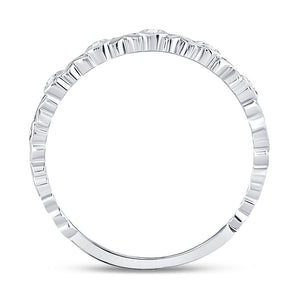 Romantic XOXO Love Diamond Stackable Band in 10kt White Gold - Splendid Jewellery