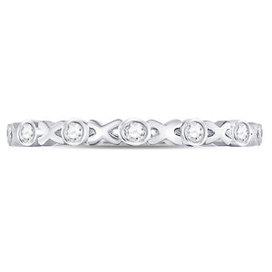 Romantic XOXO Love Diamond Stackable Band in 10kt White Gold - Splendid Jewellery