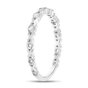 Romantic XOXO Love Diamond Stackable Band in 10kt White Gold - Splendid Jewellery