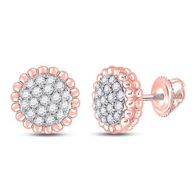 Rose Blossom Diamond Cluster Earrings - Splendid Jewellery