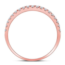 Load image into Gallery viewer, Rose Elegance: 14kt Rose Gold Diamond Square Bridal Wedding Ring Band Set - Splendid Jewellery